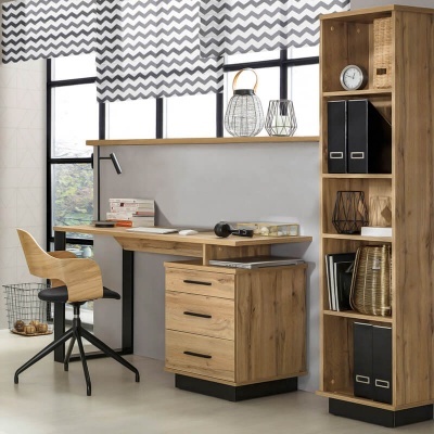 Secretaria Computador Carvalho e Preto Lamelo