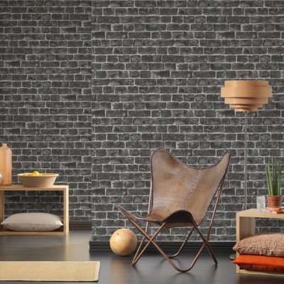 Papel de Parede Pedra, Casa de Campo, Preto 30682-2