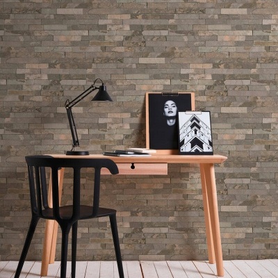 Papel de Parede Pedra, Casa de Campo, Bege, Castanho 35582-2