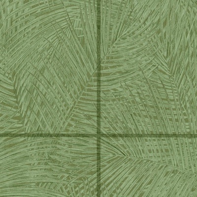 Papel de Parede Tropical, Folhas, Selva, Floral, Azulejo, Verde 37372-1