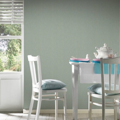 Papel de Parede Tropical, Folhas, Uni, Dourado, Verde, Metálico 37375-6