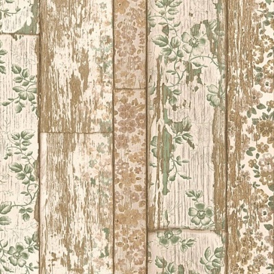 Papel de Parede Madeira, Casa de Campo, Bege, Castanho, Creme, Verde 36119-2