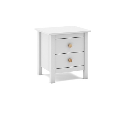 Mesa de Cabeceira Para Criança com 2 Gavetas em Branco