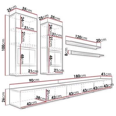 Sala Moderna Completa em Betão e Preto Baros