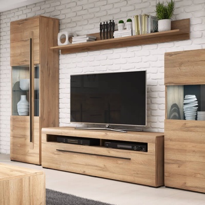 Base Móvel TV Moderno Nórdico 140 ou 160 cm Carvalho Tulsa