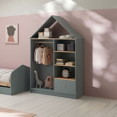 Roupeiro Para Criança Casinha em Verde