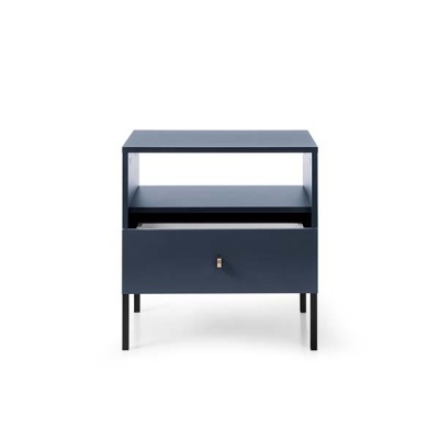 Mesa de Apoio Azul Navi com Pernas em Preto Mono