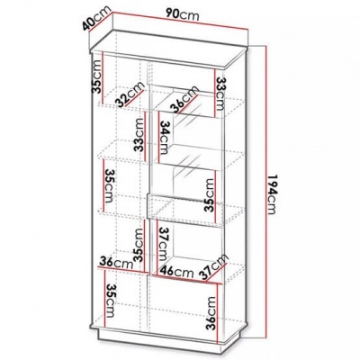 Vitrine com três Portas Carvalho e Preto Lamelo Vitrine com três Portas Carvalho e Preto Lamelo