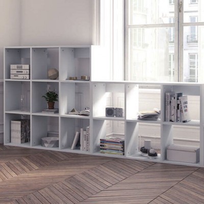 Estante Madeira Seis Módulos Branco