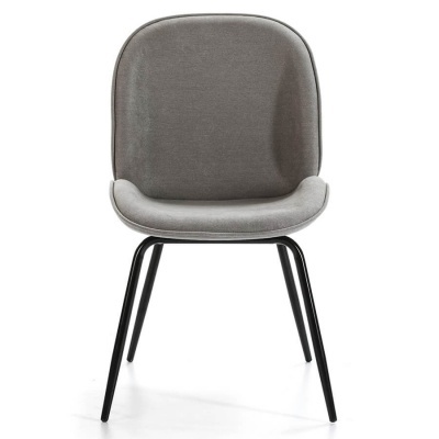 Conjunto de 4 Cadeiras Design Italiano Veludo Cinzento