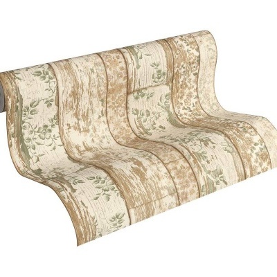 Papel de Parede Madeira, Casa de Campo, Bege, Castanho, Creme, Verde 36119-2