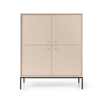 Aparador Alto Bege com Pernas em Preto Mono