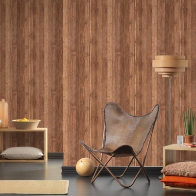 Papel de Parede Madeira, Casa de Campo, Bege, Castanho 9086-29