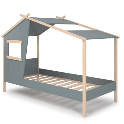 Cama Infantil Casinha com Telhado Hut 90x190 cm Verde