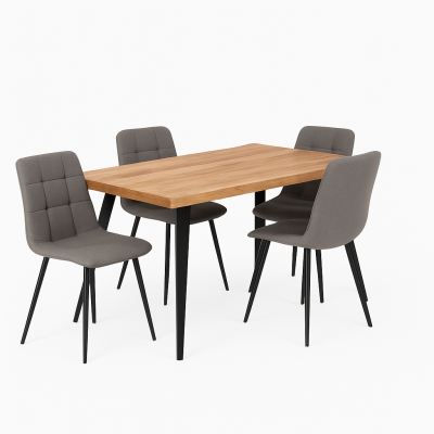 Mesa de Jantar Rústica com 4 Cadeiras