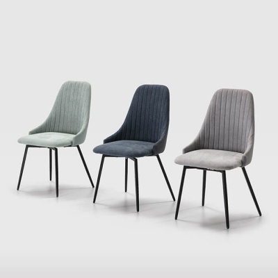 Cadeira Sala de Jantar Giratória Elma em Tecido Azul Turquesa | Conjunto de 2 Unidades