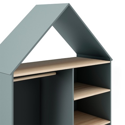 Roupeiro Para Criança Casinha em Verde