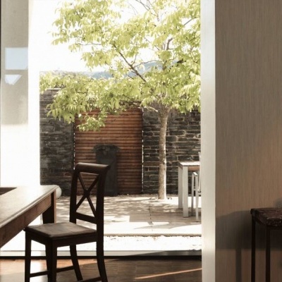 Papel de Parede Tropical, Folhas, Uni, Castanho, Dourado, Metálico 32882-5