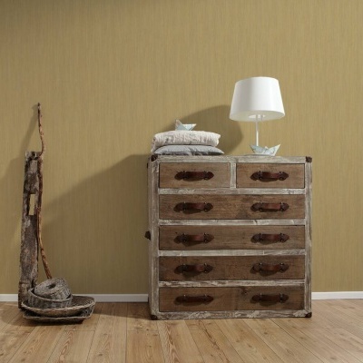 Papel de Parede Tropical, Folhas, Uni, Castanho, Dourado, Metálico, Amarelo 32882-9