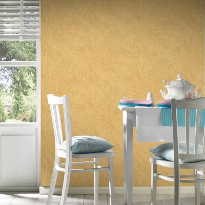 Papel de Parede Tropical, Folhas, Selva, Floral, Laranja, Amarelo 37371-1