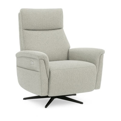 Poltrona de descanso giratória cinza claro com base preta