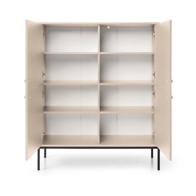 Aparador Alto Bege com Pernas em Preto Mono