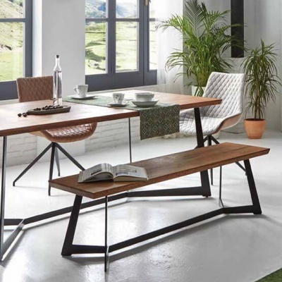 Conjunto de 4 Cadeiras Giratórias Vintage Couro Castanho e Branco