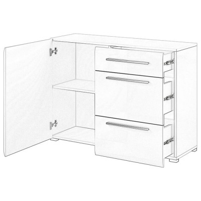 Aparador Pequeno Moderno Nórdico Madeira Carvalho Tulsa