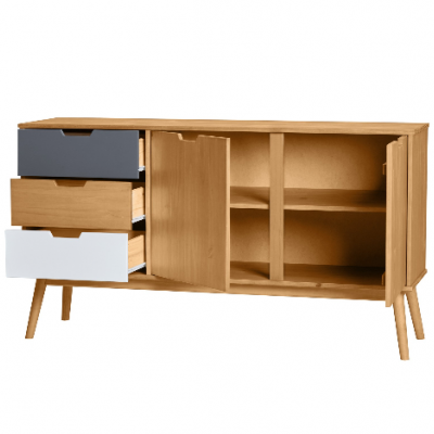 Aparador Nórdico 2 Portas e 3 Gavetas Cusco