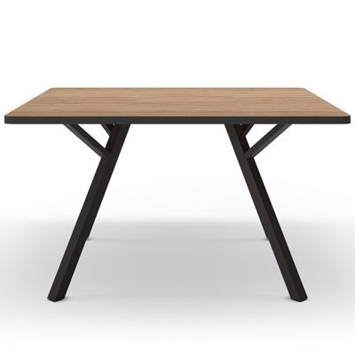 Mesa de Jantar Retangular com Pernas de Metal Preto