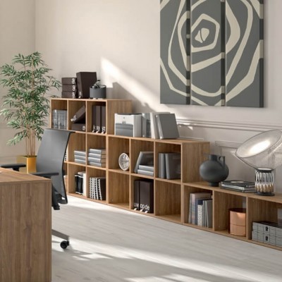 Estante Madeira Seis Módulos Nogal