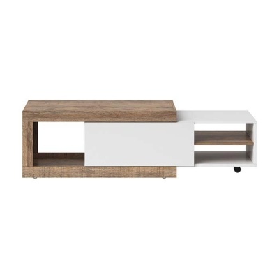 Mesa de Centro Extensível Branco e Carvalho | Sintra Mesa de Centro Extensível Branco e Carvalho | Sintra