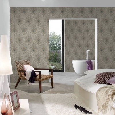 Papel de Parede Azul, Castanho, Cinzento Absolutely Chic | 36971-6