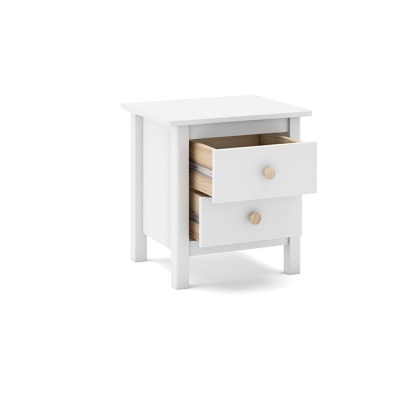 Mesa de Cabeceira Para Criança com 2 Gavetas em Branco