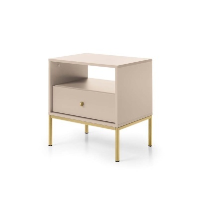 Mesa de Apoio Bege com Pernas em Dourado Mono