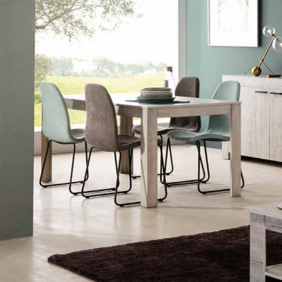 Conjunto de 4 Cadeiras Design Italiano Tecido Turquesa