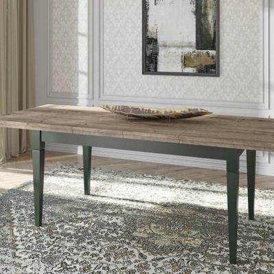Mesa de Jantar Extensível 160 a 240 cm Verde e Carvalho Evora Mesa de Jantar Extensível 160 a 240 cm Verde e Carvalho Evora