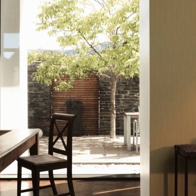 Papel de Parede Tropical, Folhas, Uni, Castanho, Dourado, Metálico, Amarelo 32882-9