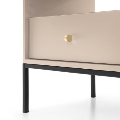 Mesa de Apoio Bege com Pernas em Preto Mono