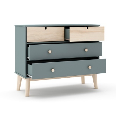 Cómoda Para Criança com 4 Gavetas em Verde