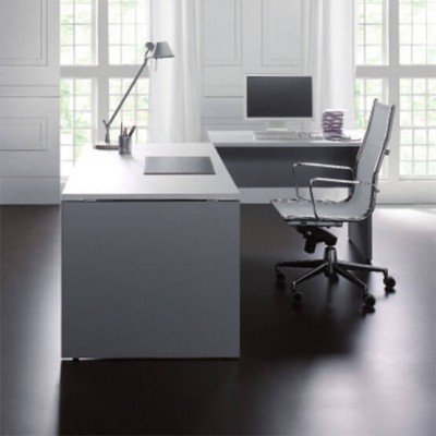 Secretária Cinzento e Branco Premier