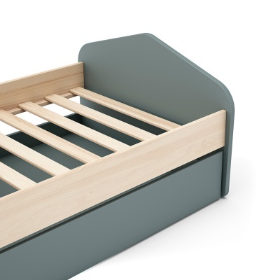 Cama Infantil Dupla Verde com Gaveta Estefania