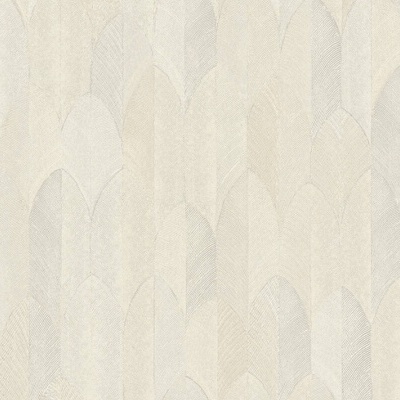 Papel de Parede Tropical, Folhas, Gráficos, Bege, Creme, Cinza 37373-1