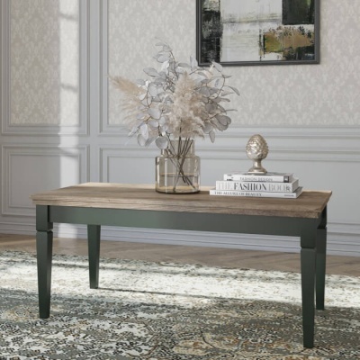 Mesa de Centro Clássica em Verde e Carvalho Evora