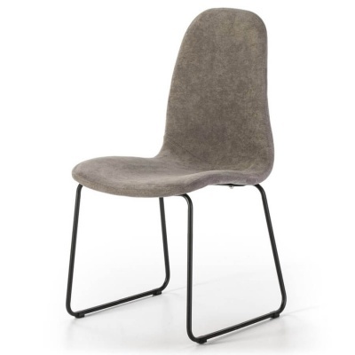 Conjunto de 4 Cadeiras Design Italiano Tecido Cinzento