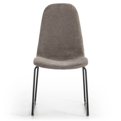 Conjunto de 4 Cadeiras Design Italiano Tecido Cinzento