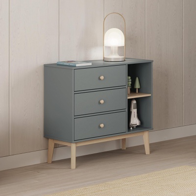 Cómoda Para Criança com 3 Gavetas em Verde