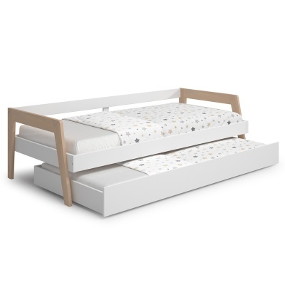 Cama Infantil Dupla Branca com Gaveta Carrie