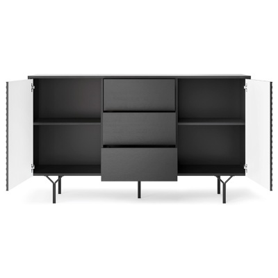 Aparador Minimalista Cinzento e Preto Raven