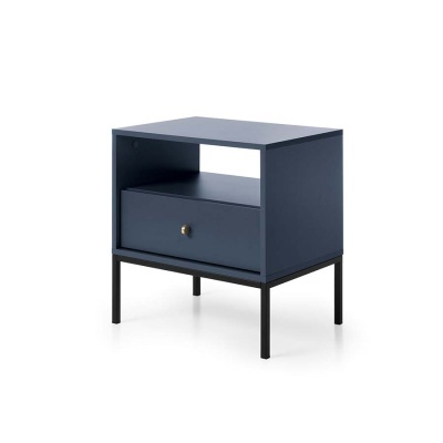 Mesa de Apoio Azul Navi com Pernas em Preto Mono